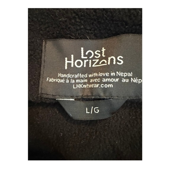 Lost Horizons Call of the Wild Cardigan Sweater Howling Wolf Fair Isle Pattern L - Picture 6 of 10